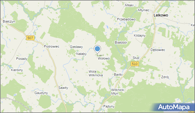 mapa Wołowo, Wołowo na mapie Targeo