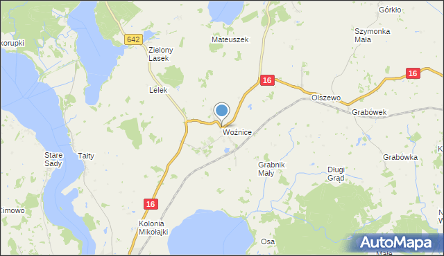 mapa Woźnice, Woźnice na mapie Targeo