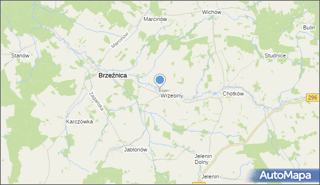 mapa Wrzesiny, Wrzesiny gmina Brzeźnica na mapie Targeo