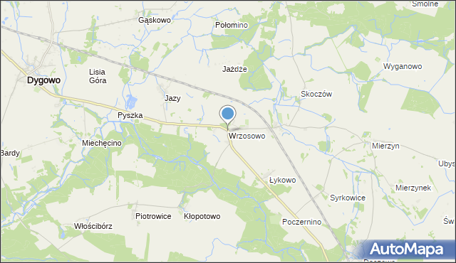 mapa Wrzosowo, Wrzosowo gmina Dygowo na mapie Targeo