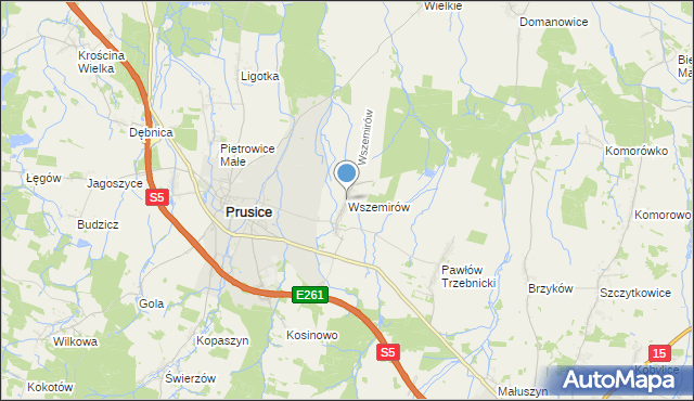 mapa Wszemirów, Wszemirów na mapie Targeo