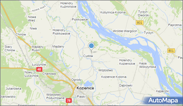 mapa Wymysłów, Wymysłów gmina Kozienice na mapie Targeo