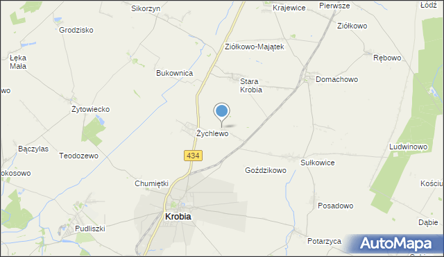 mapa Wymysłowo, Wymysłowo gmina Krobia na mapie Targeo