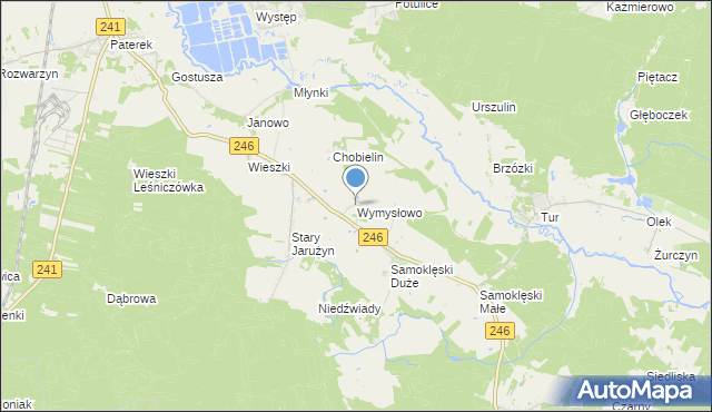 mapa Wymysłowo, Wymysłowo gmina Szubin na mapie Targeo