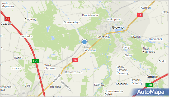 mapa Wyskoki, Wyskoki na mapie Targeo