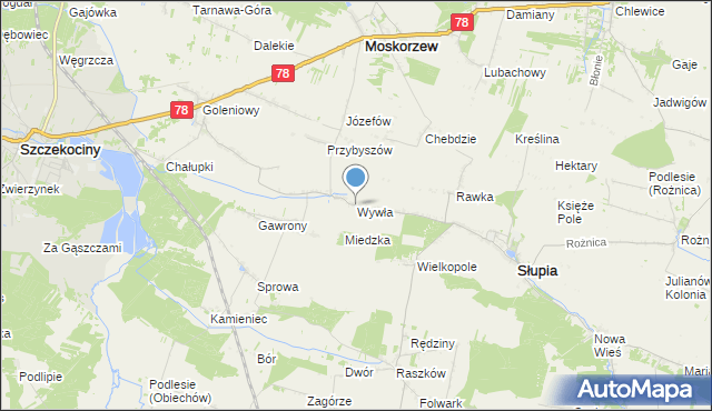 mapa Wywła, Wywła na mapie Targeo