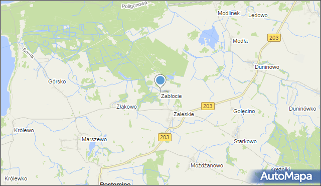 mapa Zabłocie, Zabłocie gmina Ustka na mapie Targeo