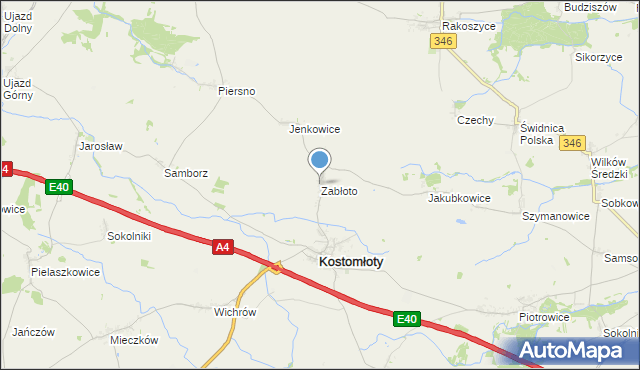 mapa Zabłoto, Zabłoto na mapie Targeo