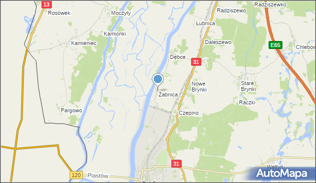 mapa Żabnica, Żabnica gmina Gryfino na mapie Targeo