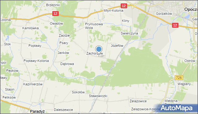 mapa Zachorzów-Kolonia, Zachorzów-Kolonia na mapie Targeo