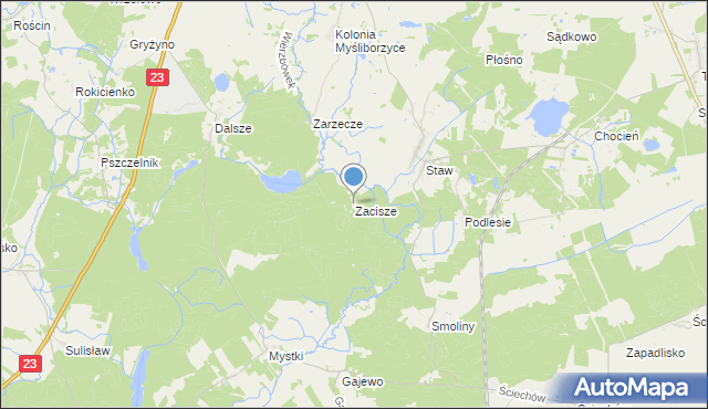 mapa Zacisze, Zacisze gmina Lubiszyn na mapie Targeo