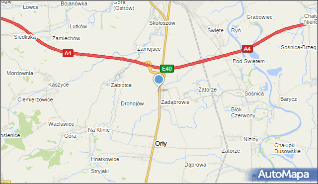 mapa Zadąbrowie, Zadąbrowie gmina Radymno na mapie Targeo