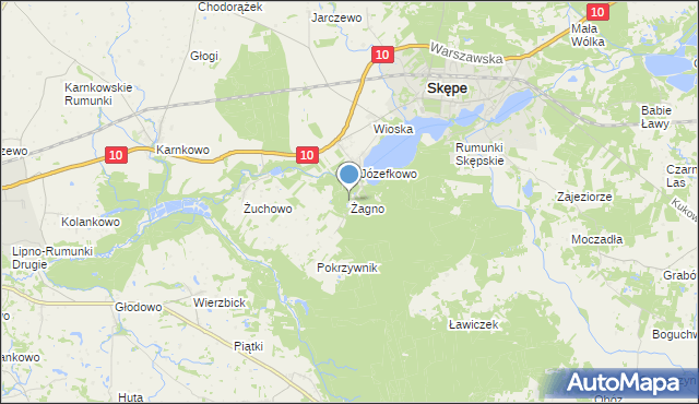mapa Żagno, Żagno na mapie Targeo