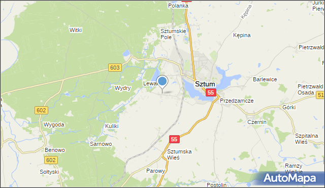 mapa Zajezierze, Zajezierze gmina Sztum na mapie Targeo
