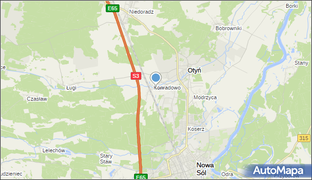 mapa Zakęcie, Zakęcie na mapie Targeo