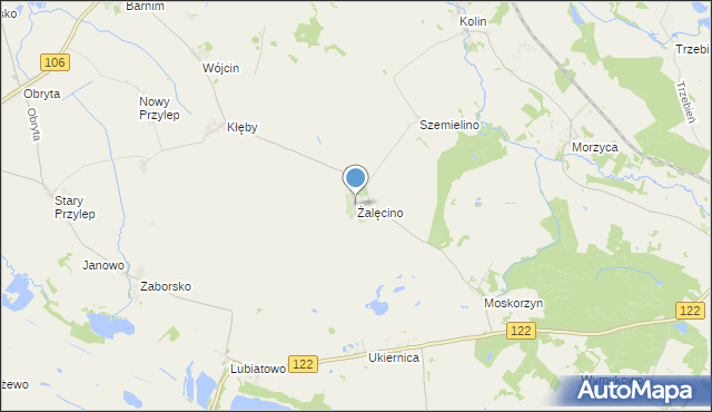 mapa Żalęcino, Żalęcino na mapie Targeo