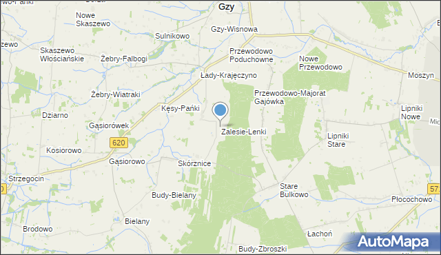 mapa Zalesie-Lenki, Zalesie-Lenki na mapie Targeo
