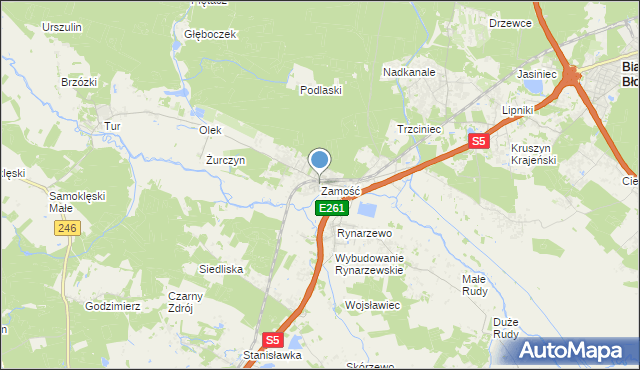 mapa Zamościa, Zamość gmina Szubin na mapie Targeo