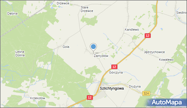 mapa Zamysłów, Zamysłów na mapie Targeo