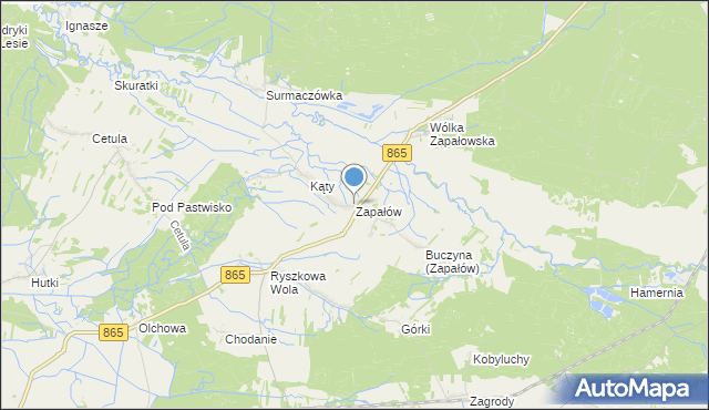 mapa Zapałów, Zapałów na mapie Targeo
