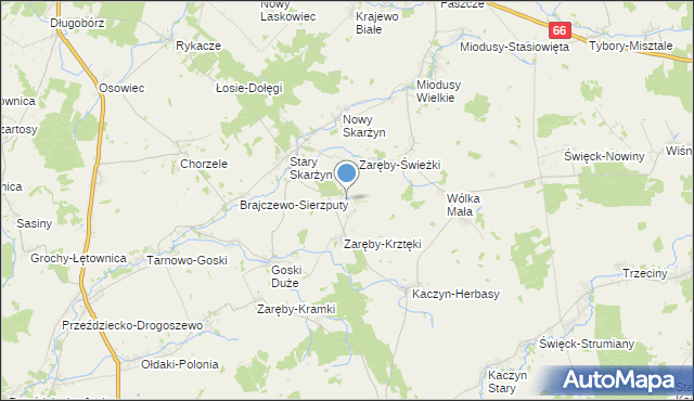 mapa Zaręby-Kromki, Zaręby-Kromki na mapie Targeo