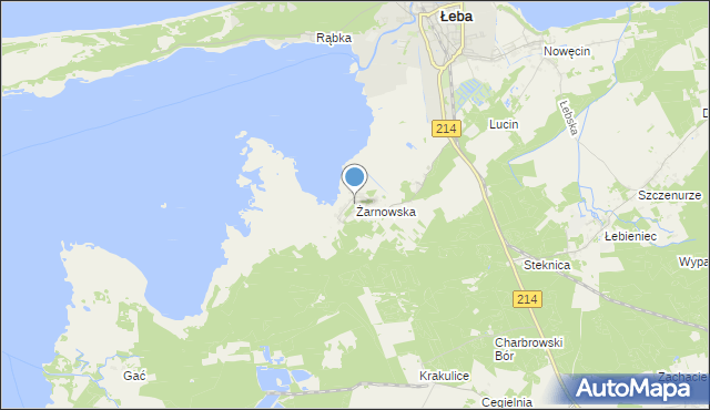 mapa Żarnowska, Żarnowska na mapie Targeo