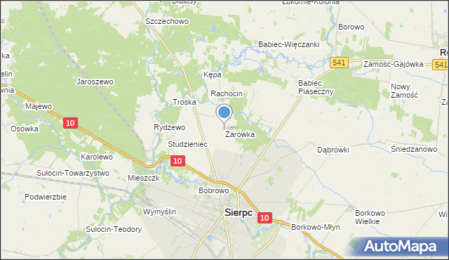 mapa Żarówka, Żarówka gmina Sierpc na mapie Targeo