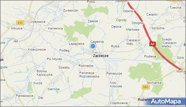 mapa Zarzecze, Zarzecze powiat przeworski na mapie Targeo