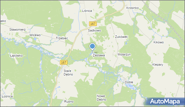 mapa Zastawa, Zastawa na mapie Targeo