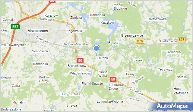 mapa Zbiroża, Zbiroża na mapie Targeo