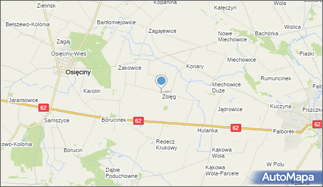 mapa Zblęg, Zblęg na mapie Targeo