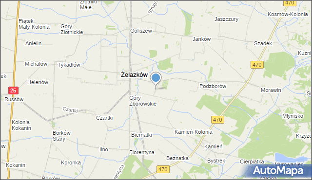 mapa Zborów, Zborów gmina Żelazków na mapie Targeo