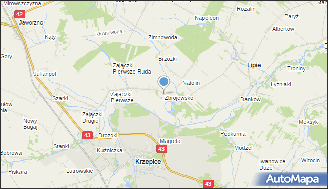 mapa Zbrojewsko, Zbrojewsko na mapie Targeo