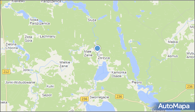 mapa Zbrzyca, Zbrzyca na mapie Targeo