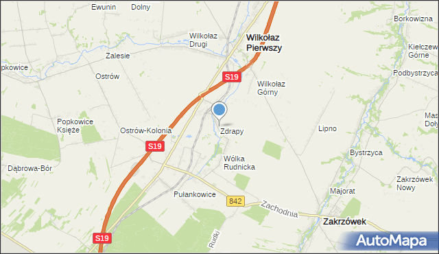 mapa Zdrapy, Zdrapy gmina Wilkołaz na mapie Targeo