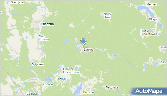 mapa Zdrójno, Zdrójno gmina Osieczna na mapie Targeo