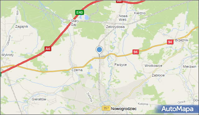 mapa Zebrzydowa-Wieś, Zebrzydowa-Wieś na mapie Targeo