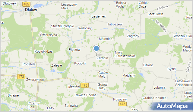 mapa Żeronie, Żeronie na mapie Targeo
