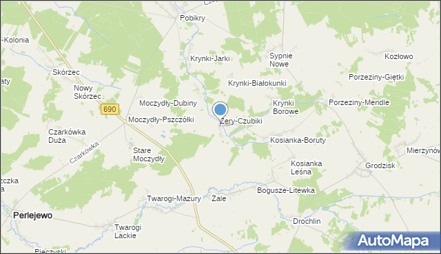 mapa Żery-Pilaki, Żery-Pilaki na mapie Targeo