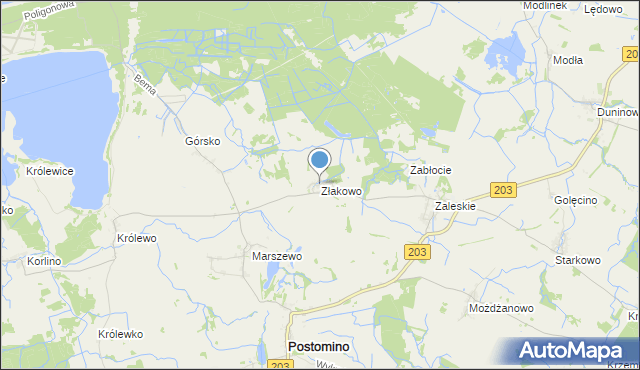 mapa Złakowo, Złakowo na mapie Targeo