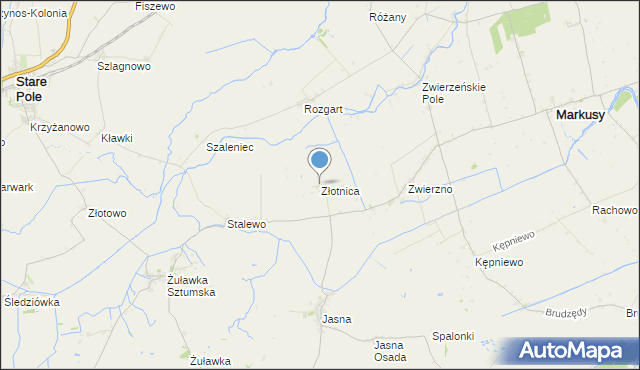 mapa Złotnica, Złotnica na mapie Targeo