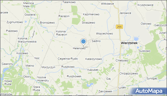 mapa Złotowo, Złotowo gmina Wierzbinek na mapie Targeo