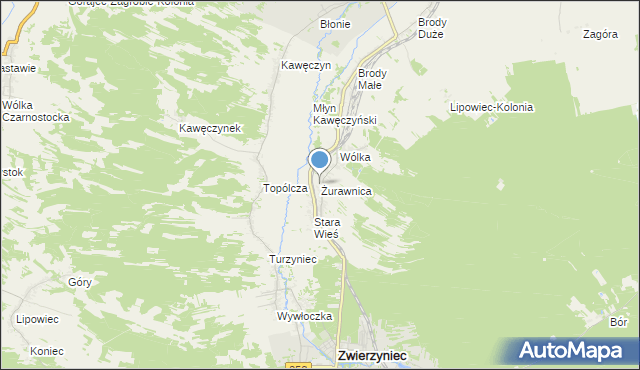 mapa Żurawnica, Żurawnica na mapie Targeo