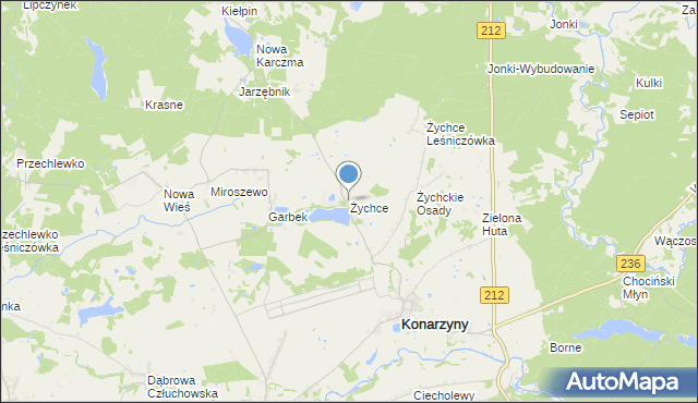 mapa Żychce, Żychce na mapie Targeo