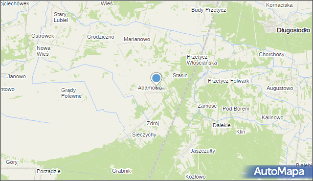 mapa Zygmuntowo, Zygmuntowo gmina Długosiodło na mapie Targeo