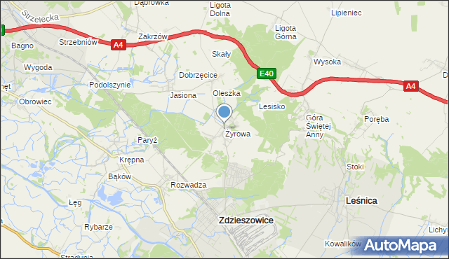 mapa Żyrowa, Żyrowa na mapie Targeo