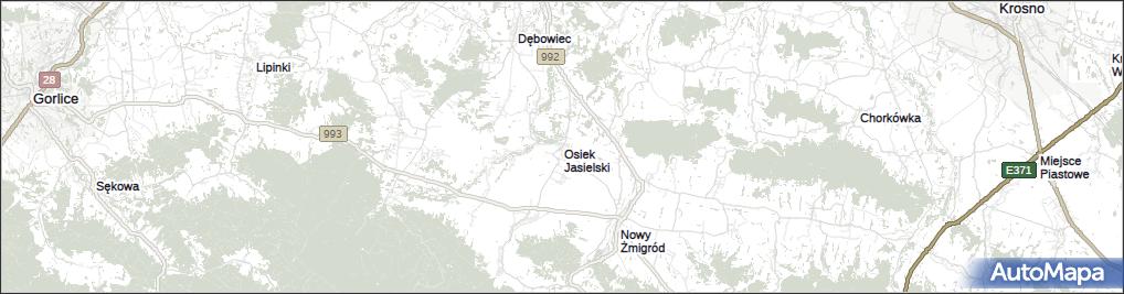 osiek jasielski mapa Mapa Osiek Jasielski Osiek Jasielski Na Mapie Targeo osiek jasielski mapa