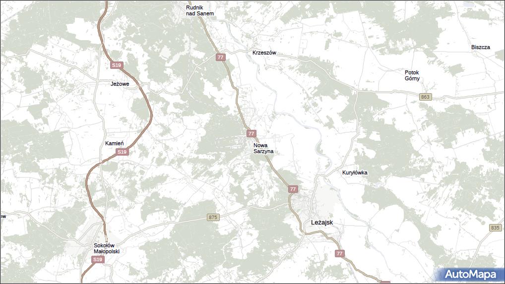 Mapa Nowa Sarzyna, Nowa Sarzyna na mapie Targeo