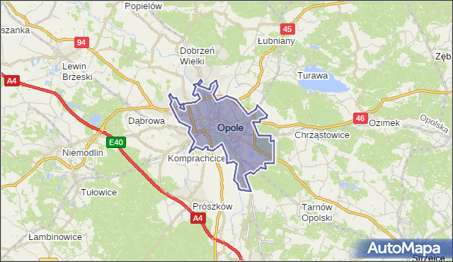 powiat Opole - województwo opolskie na mapie Targeo