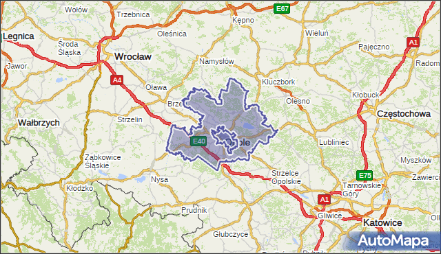 powiat opolski - województwo opolskie na mapie Targeo